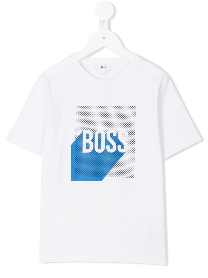Boss Kids - Box Logo T-shirt - Kids - Cotton - 10 Yrs, White
