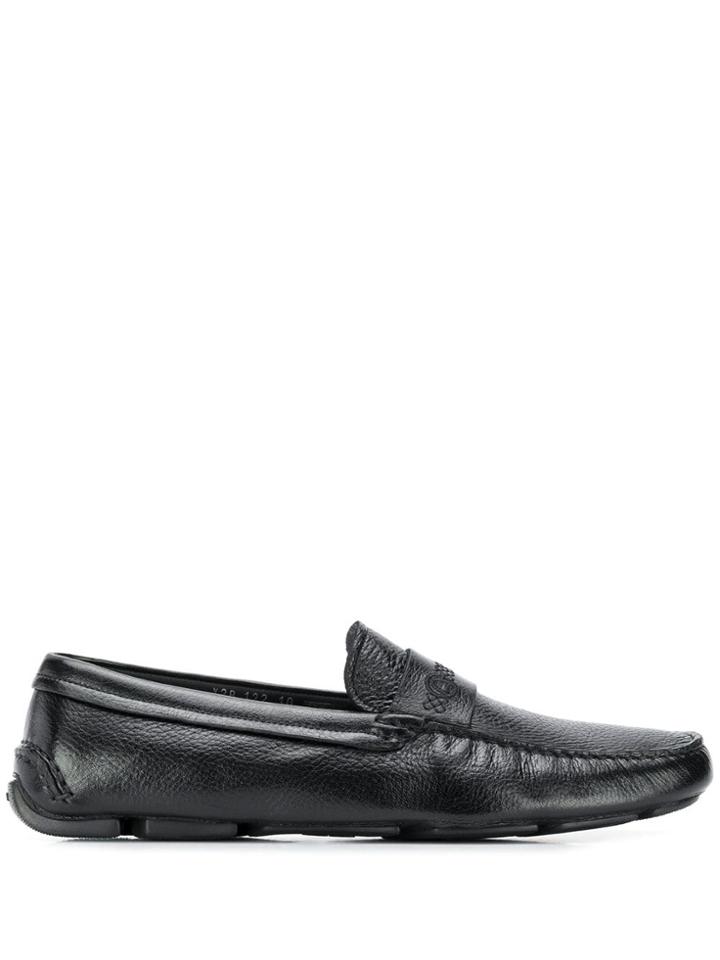 Giorgio Armani Slip On Loafers - Black