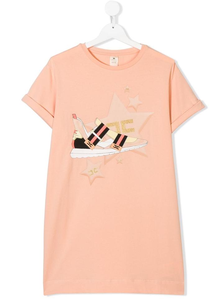 Elisabetta Franchi La Mia Bambina Teen Printed T-shirt - Nude &
