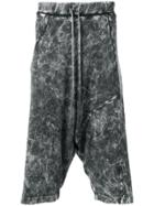Lost & Found Rooms Acid Wash Drop Crotch Shorts - Grey