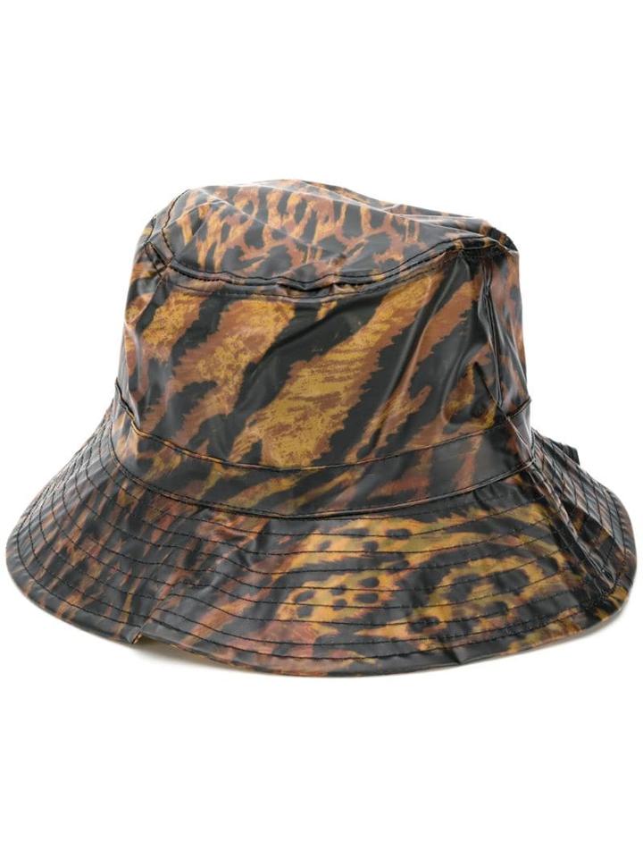 Ganni Tiger Print Bucket Hat - Neutrals