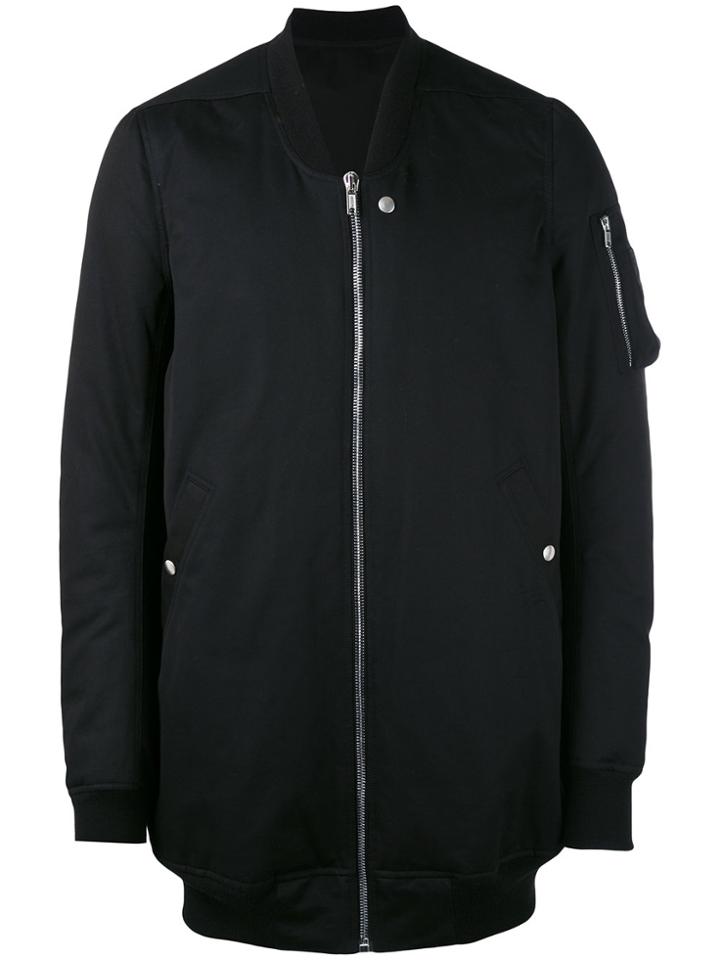 Rick Owens Long Line Bomber Jacket - Black