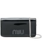 Miu Miu Logo Foldover Mini Bag - Black