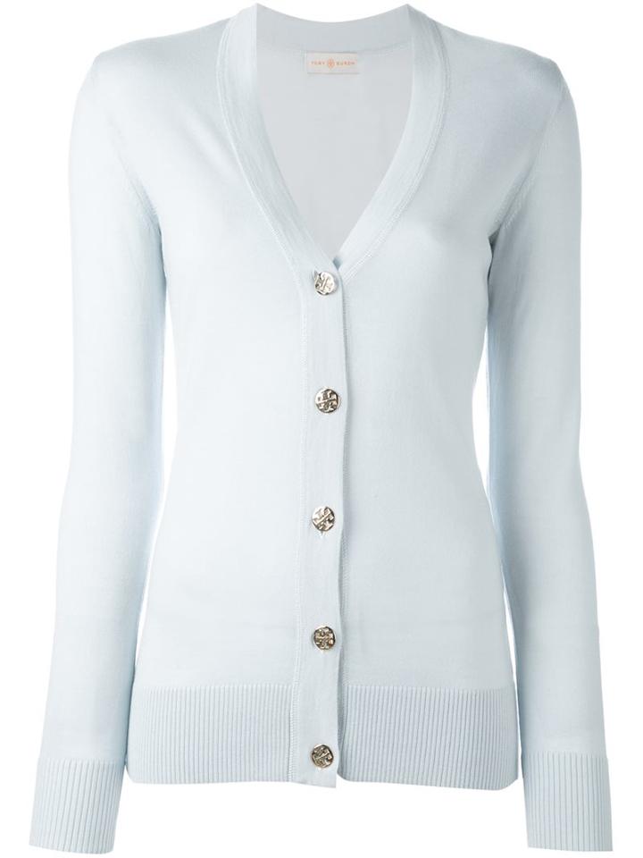 Tory Burch 'simone' Cardigan, Women's, Size: Medium, Blue, Merino
