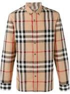Burberry Checked Shirt, Men's, Size: Xs, Nude/neutrals, Cotton/linen/flax
