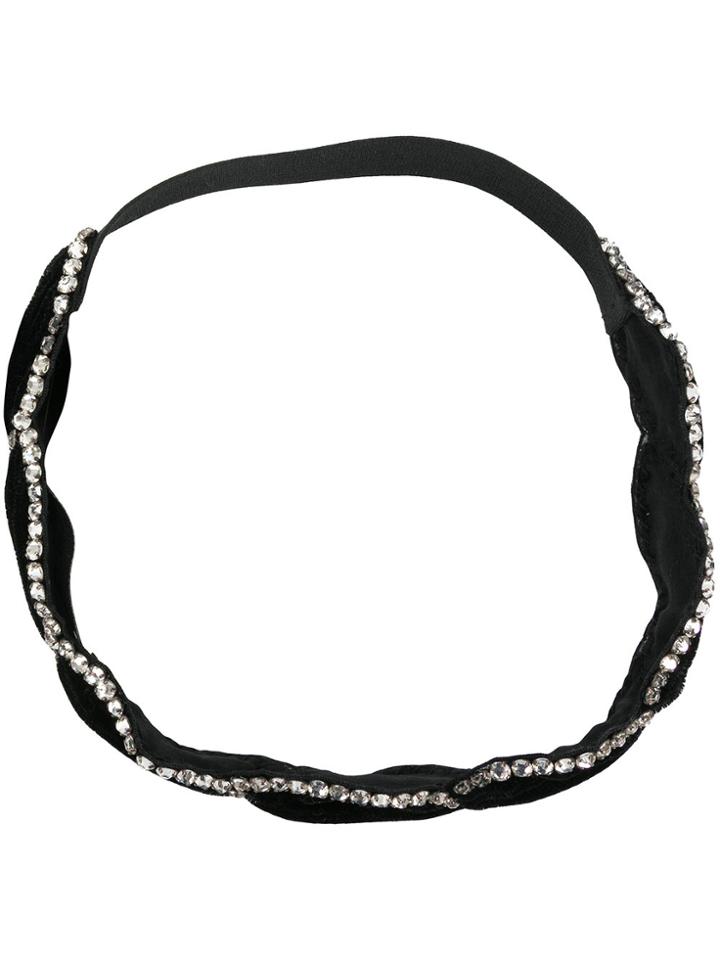 Gucci Braided Crystal-embellished Headband - Black