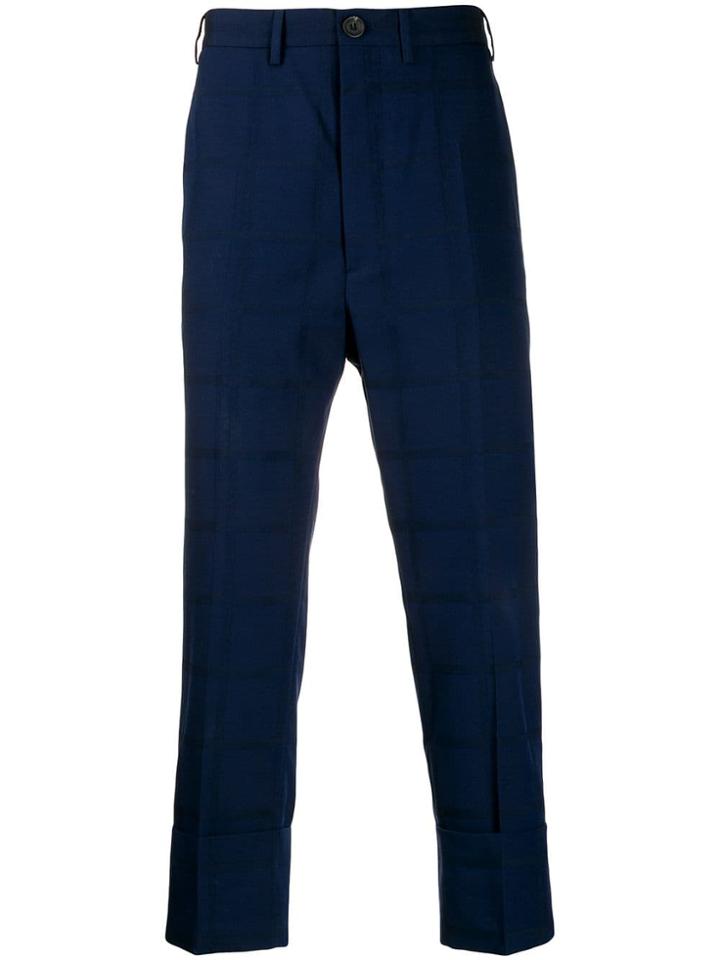 Vivienne Westwood Grid Pattern Trousers - Blue