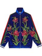 Gucci Oversized Embroidered Chenille Jacket - Blue