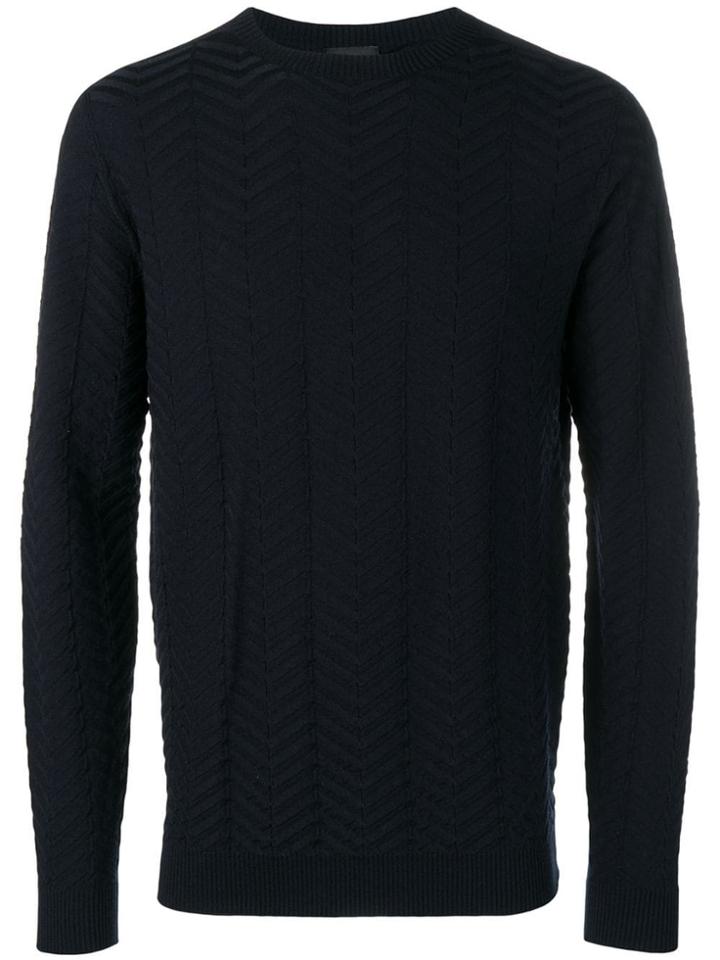 Giorgio Armani Chevron-knit Jumper - Blue