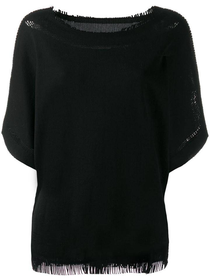 Issey Miyake Woven Detail Top - Black