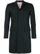 Thom Browne Sateen 4-bar Silk Lapel Chesterfield - Black