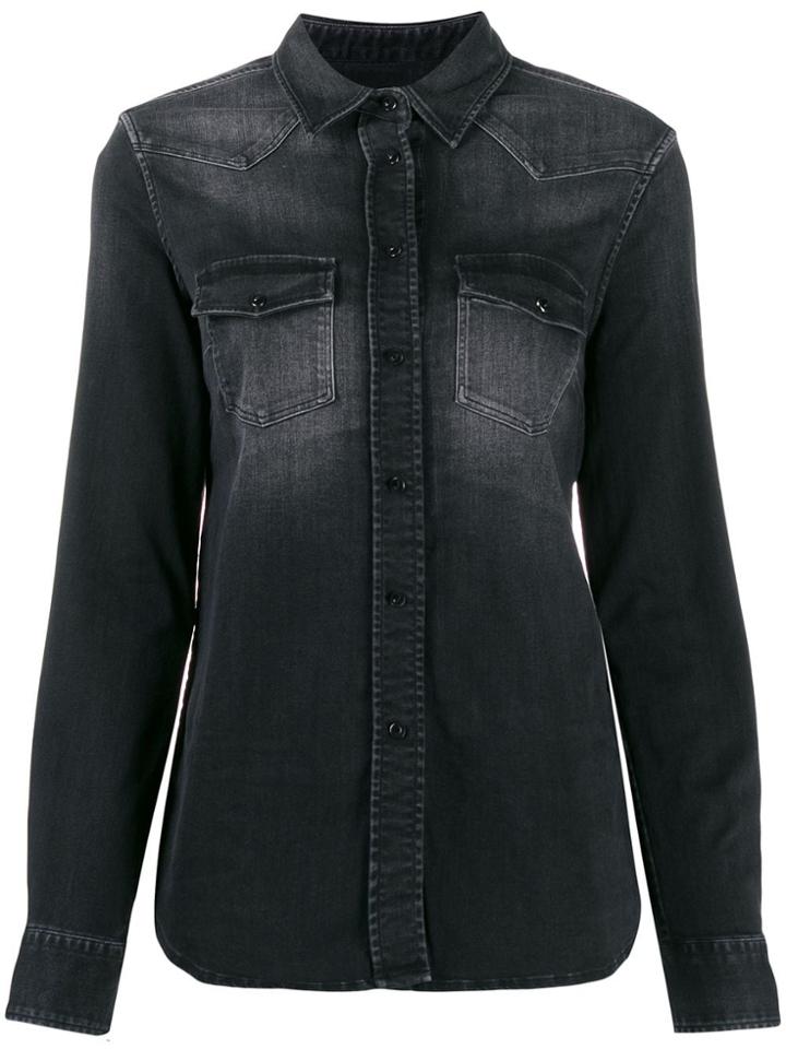 Jacob Cohen Fitted Stonewashed Denim Shirt - Grey