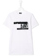 Diesel Kids Teen Aesthetic Print T-shirt - White