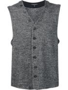 Engineered Garments Buttoned Waistcoat, Men's, Size: Large, Black, Cotton/wool
