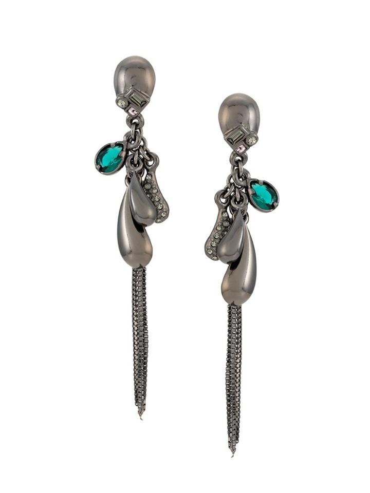 Camila Klein Franja Gotas Earrings - Black