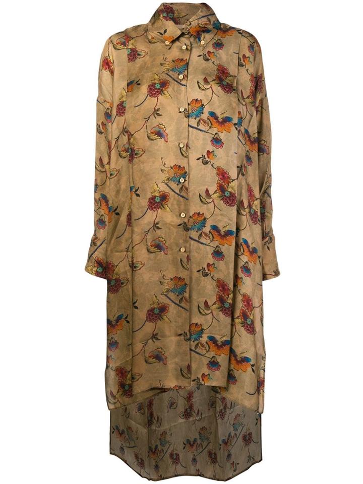 Uma Wang Long-sleeve Shirt Dress - Brown