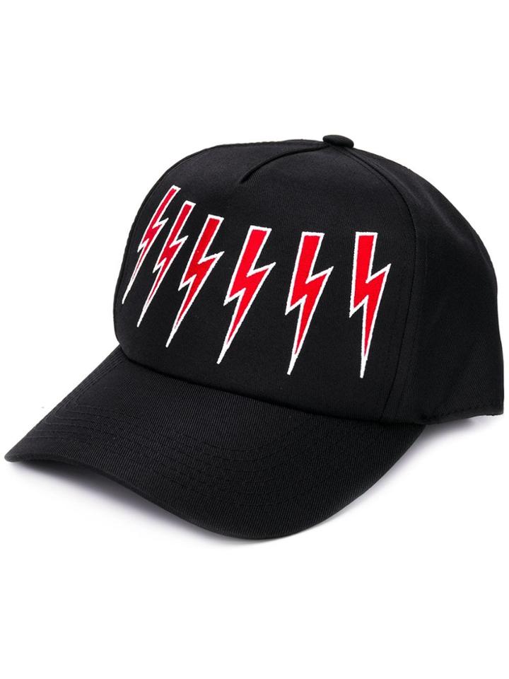 Neil Barrett Kids Lightning Bolt Cap - Black