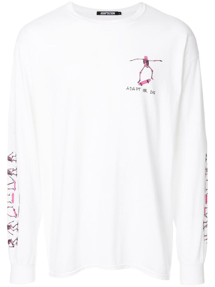 Adaptation Skating Skull Print T-shirt - White