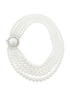 Miu Miu Embellished Layered Necklace - White