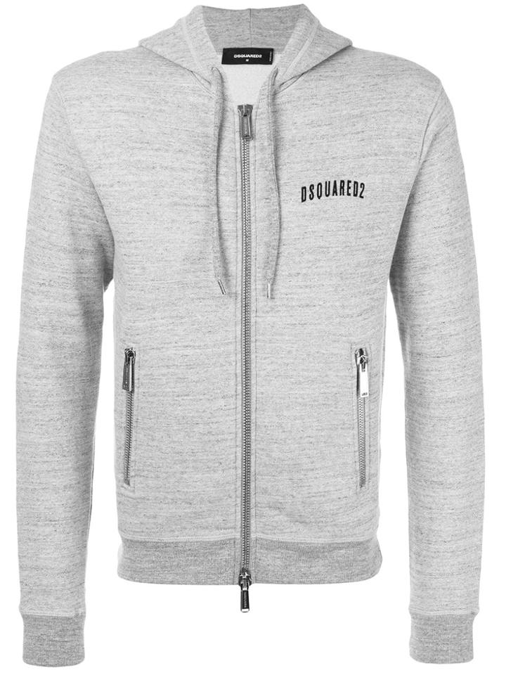 Dsquared2 Logo Print Hoodie - Grey