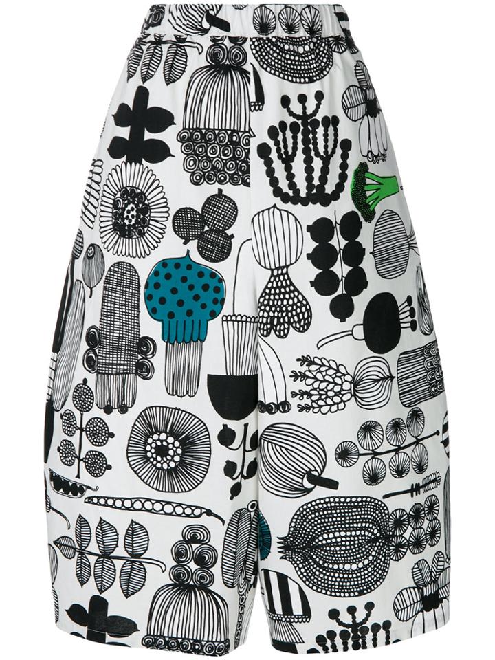 Junya Watanabe Printed Balloon Cropped Trousers - White