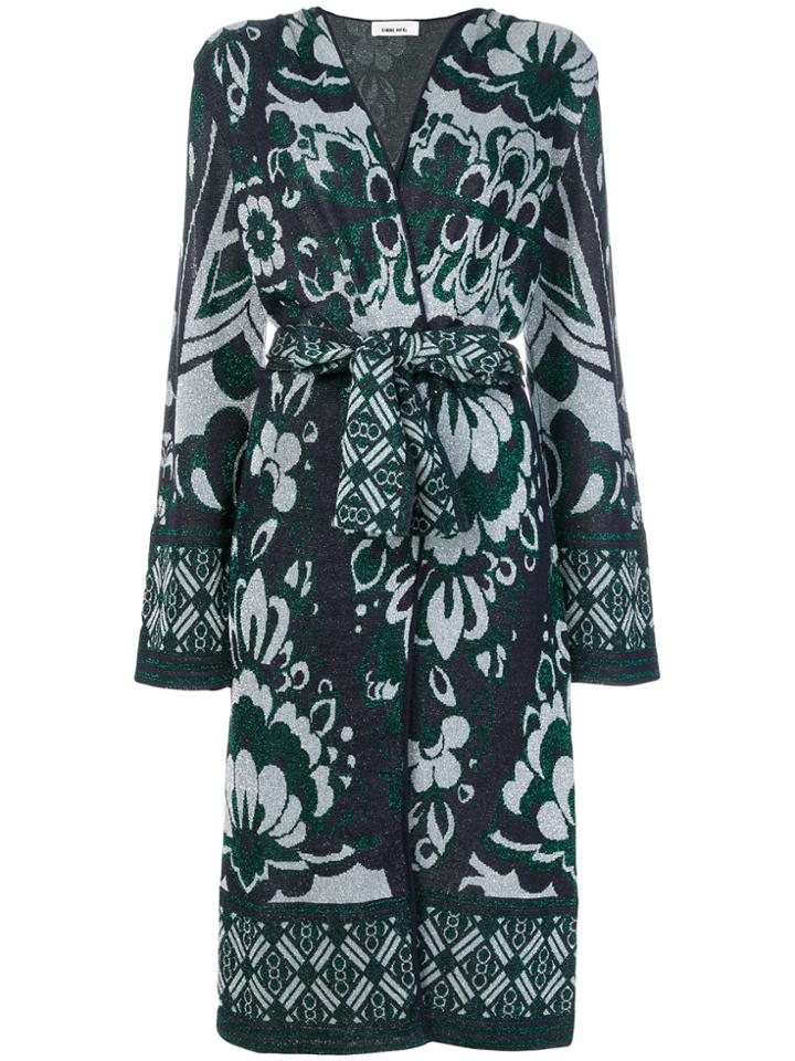 Circus Hotel Printed Belted Coat - Multicolour