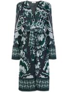 Circus Hotel Printed Belted Coat - Multicolour