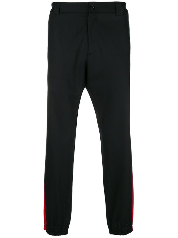 Versace Stripe Trim Trousers - Black