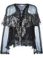 Iro 'clarn' Ruffle Blouse, Women's, Size: 40, Black, Viscose/cotton