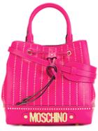 Moschino Logo Letters Tote, Women's, Pink/purple, Leather/metal