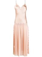 Alberta Ferretti Floral Lace Inserts Slip Dress - Pink