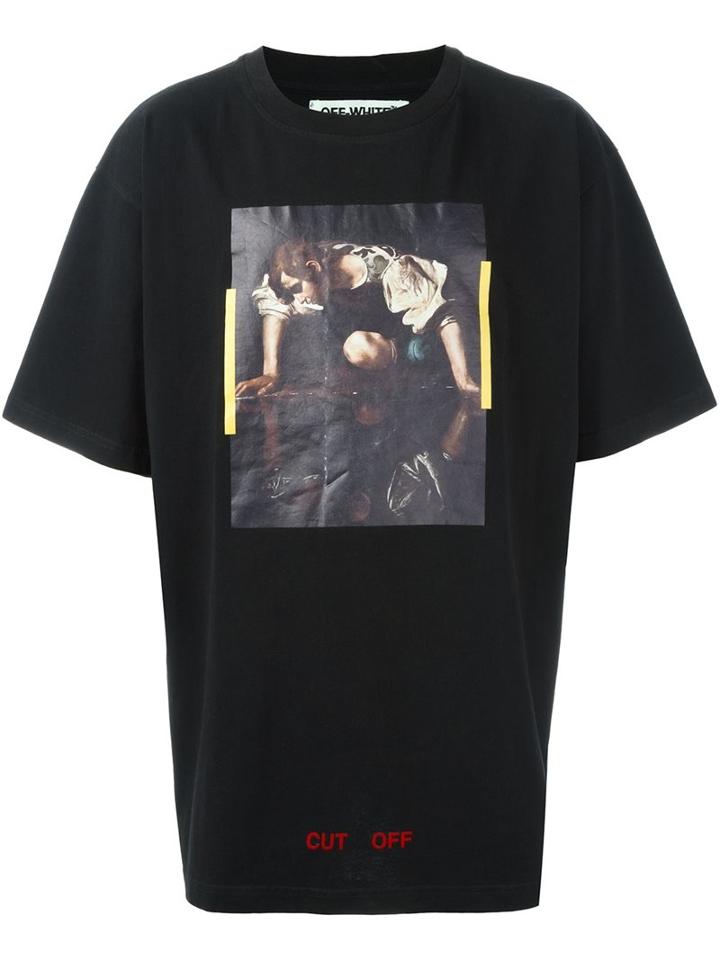 Off-white 'painting' Print T-shirt, Men's, Size: Small, Black, Cotton