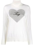 Fay Logo Heart Jumper - White