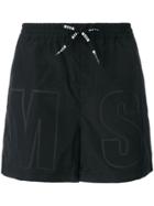 Msgm Branded Swimming Shorts - Black