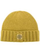 Stone Island Beanie Hat With Logo Patch - Green