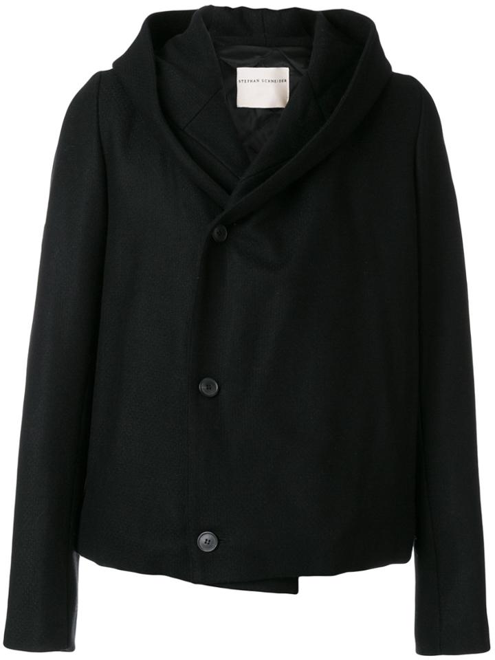 Stephan Schneider Hooded Three Buttoned Jacket - Black