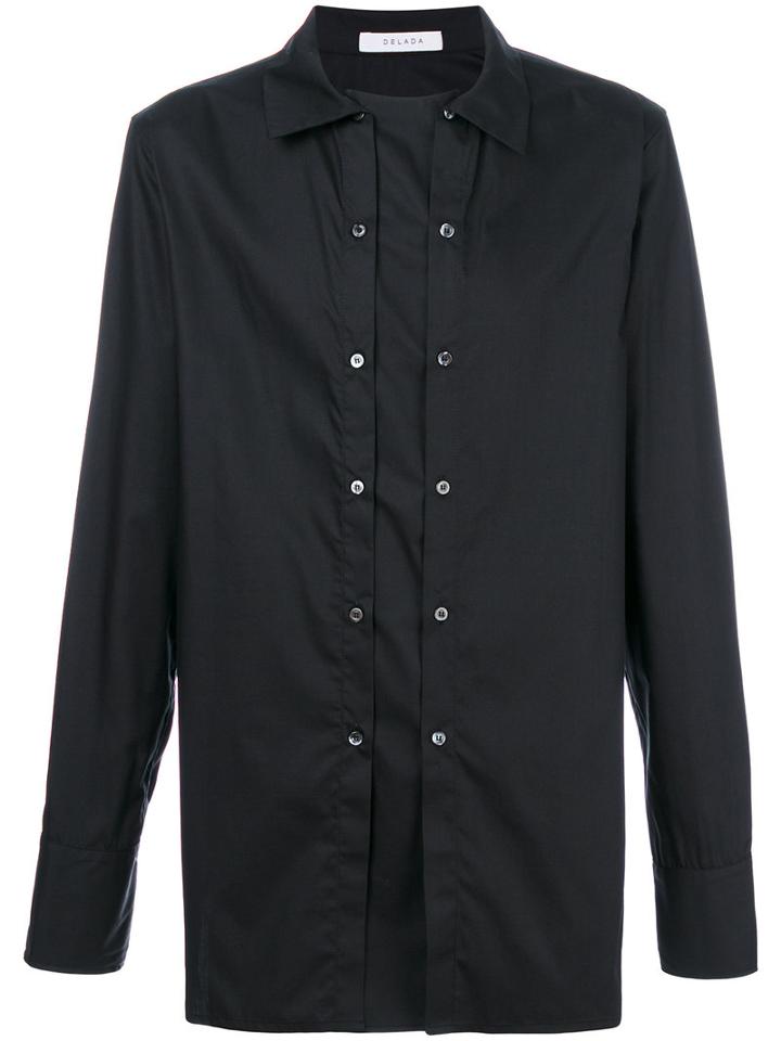 Delada - Buttoned Shirt - Men - Cotton - 2, Black, Cotton