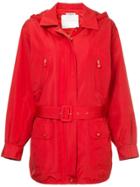 Chanel Vintage Hooded Belted Jacket - Red