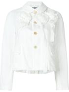 Comme Des Garçons Comme Des Garçons Floral Applique Cropped Jacket, Women's, Size: S, White, Polyester