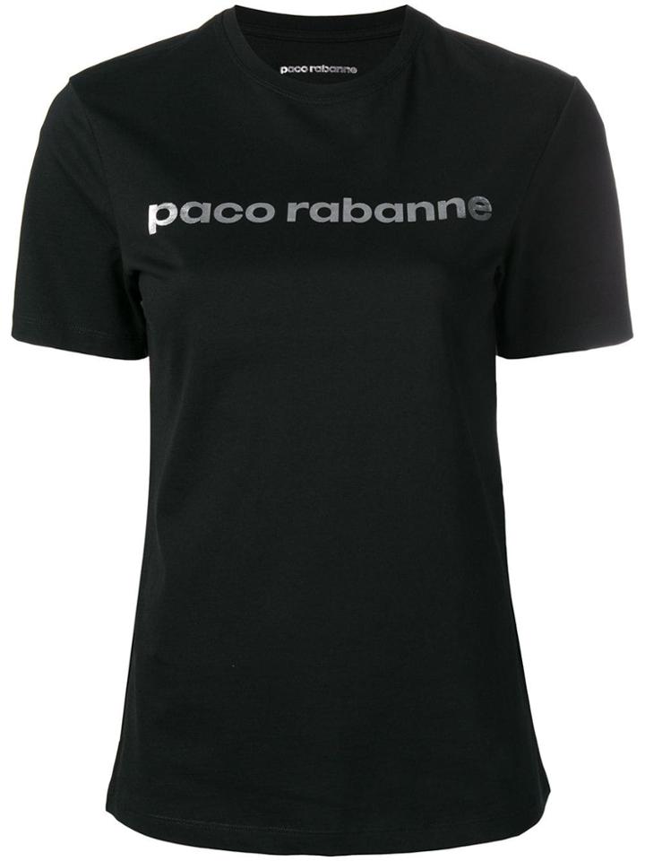 Paco Rabanne Lettering Logo Print T-shirt - Black