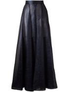 Michel Klein Sheer Pleated Maxi Skirt, Women's, Size: 40, Blue, Silk/lurex