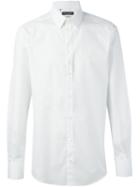 Dolce & Gabbana Embroidered Logo Shirt, Men's, Size: 42, White, Cotton