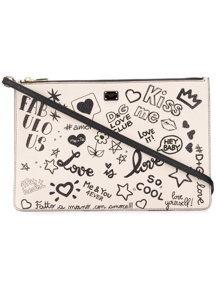 Dolce & Gabbana Doodle Clutch - Nude & Neutrals