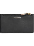 Burberry Small Scale Check And Leather Card Case - Black