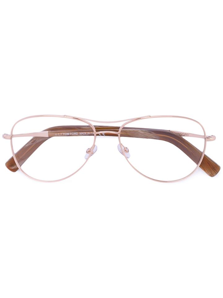 Tom Ford Eyewear Aviator Frame Glasses - Nude & Neutrals