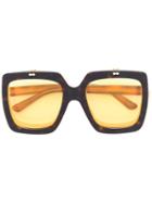 Gucci Eyewear - Oversized Drop Lens Sunglasses - Women - Acetate - 55, Brown, Acetate