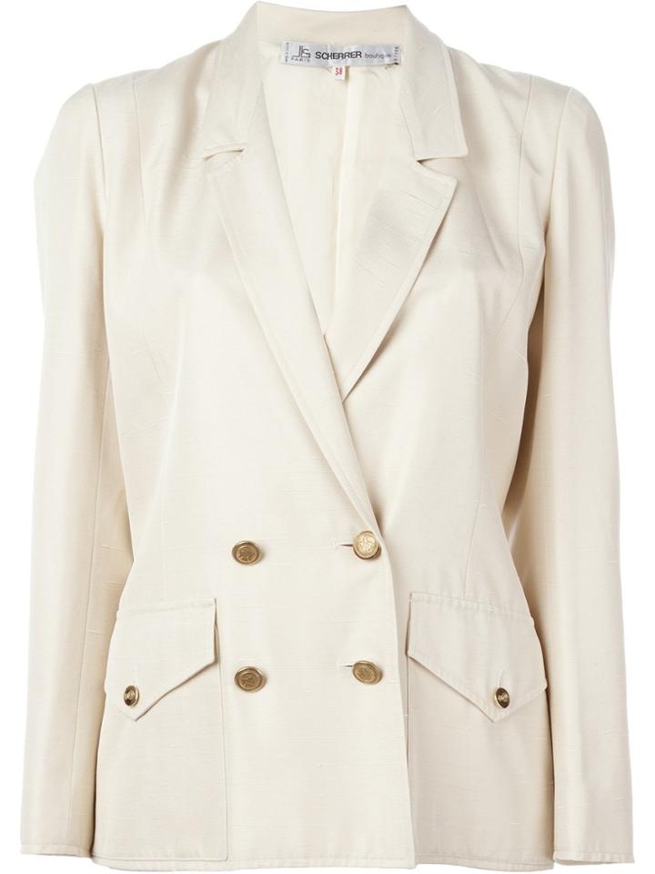 Jean Louis Scherrer Vintage Double Breasted Blazer - Nude & Neutrals