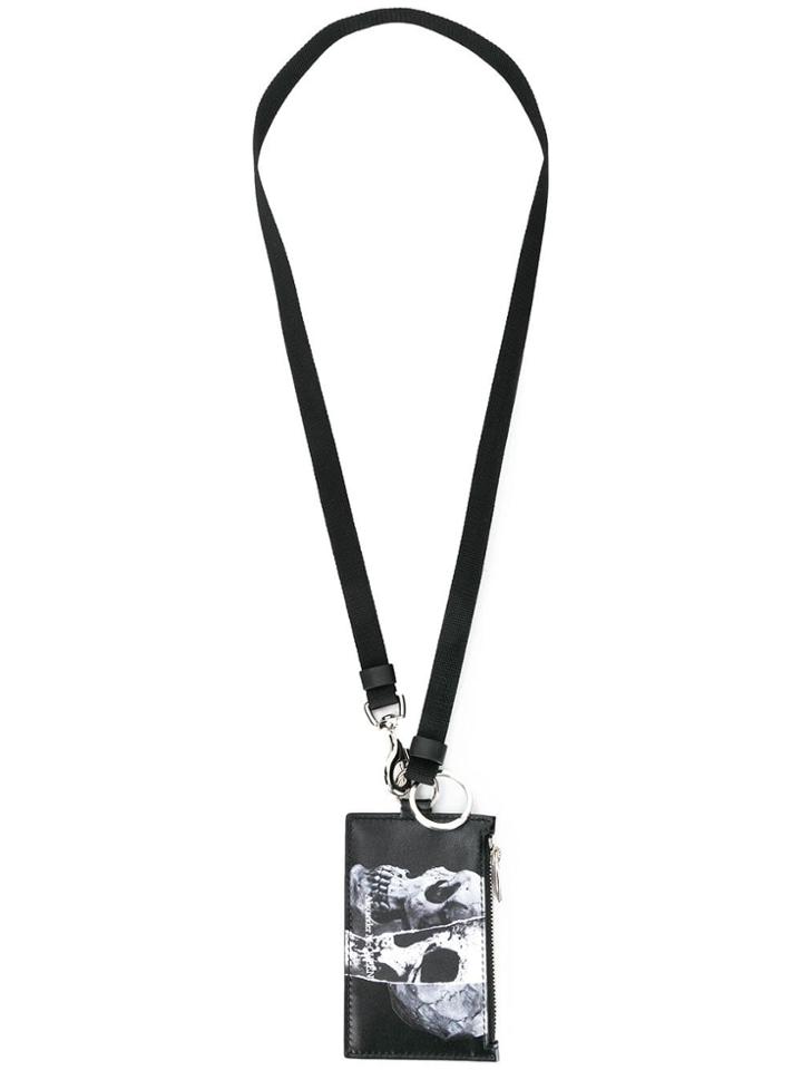Alexander Mcqueen Skull Print Cardholder Lanyard - Black