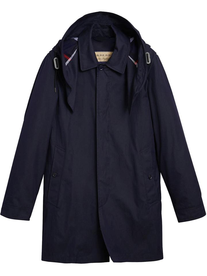 Burberry Removable Hood Car Coat - Blue