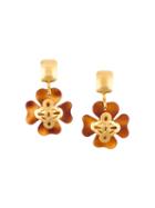 Chanel Vintage Clover Cc Clip-on Earrings